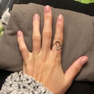 Tiffany and Co Elsa Peretti silver open heart ring!